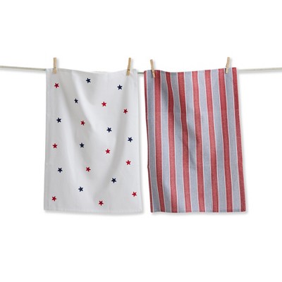 Tag Stars & Stripes Dishtowel Set of 2 - Kitchen Towels for Everyday Use, Machine Washable, 26" x 18"