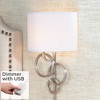 Possini Euro Design Modern Wall Lamp Brushed Nickel Plug-In 12" Fixture Cotton Half Drum Shade for Bedroom Bathroom Vanity Reading - 2 of 4