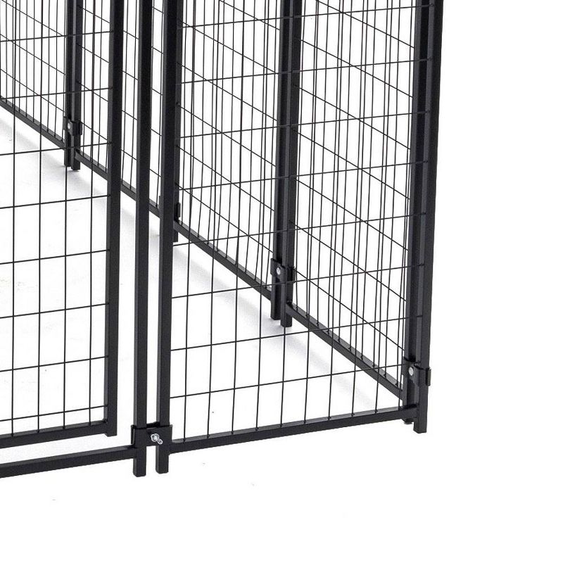 Lucky Dog 8ft x 4ft x 6ft Large Outdoor Dog Kennel Playpen Crate with Heavy Duty Welded Wire Frame and Waterproof Canopy Cover, Black (4 Pack), 5 of 7