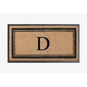 A1HC Natural Rubber Coir Outdoor Doormat 24x48 Monogrammed Anti-Shed Treated Durable Front Door Mat - 1 of 4