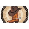 Earth Rugs Cowboy Hat & Boot Printed Round Jute Trivet 10" Rustic Hot Pad - 2 of 3