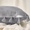 REGALWOVEN Velvet Soft Solid Covers Bohemian with Tassels Decorative Throw Pillow 2 Pcs - 3 of 4