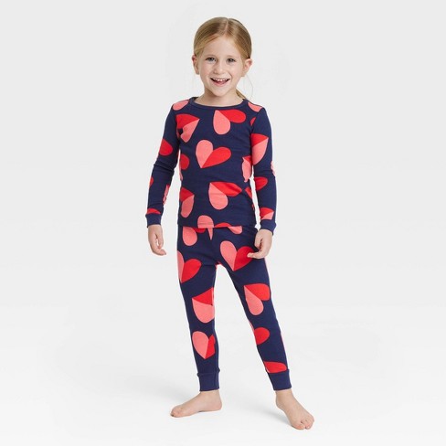 Toddler Valentine's Day Hearts Matching Family Pajama Set - Navy - image 1 of 2