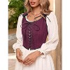 Acekool Women’s Vintage Lace-Up Corset Vest – Floral Embroidered, Sleeveless Pirate Waistcoat, Adjustable Boho Festival Top - 4 of 4