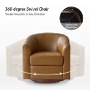 Set of 2 Jessie 30.5" Wide Modern Swivel Barrel Faux Leather Chair with Solid Wood Base|ARTFUL LIVING DESIGN - 4 of 4