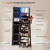 Vlsrka 360° Swivel Jewelry Armoire with LED Mirror, Lockable Standing Organizer with Foldable Shelf & Wheels - 3 of 4