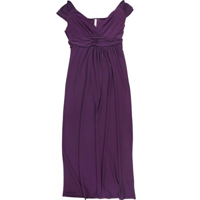 NY Collection Womens Ruched Empire Maxi Dress