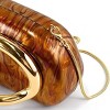 Women's Gold Purse with Removable Chain - Acrylic Evening Bag for Wedding, Party, Prom, Cocktail (Vintage Style Bag) - 2 of 4