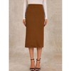 INSPIRE CHIC Women's High Waist Stretchy Rib Knit Slit Hem Pencil Bodycon Sweater Skirt - 3 of 4