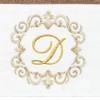 Linum Home Textiles 100% Turkish Cotton MONICA Gold Thread 2PC Embellished Hand Towel Set - 3 of 3