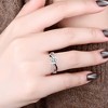 S925 Pure Silver Hollow Four-Claw Crown Engagement Ring for Women, Adjustable Size - 2 of 4