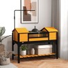 PawHut Tortoise Habitat with Adjustable Lamp Holder, Wooden Tortoise Enclosure with Storage Shelf, Dual Main Houses, Fixed Tray, Openable Lid - 3 of 4