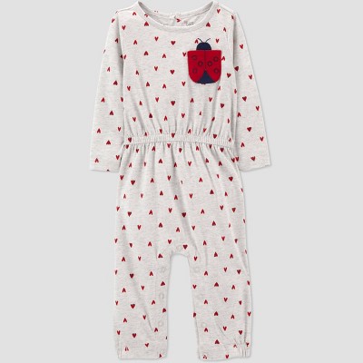 Baby Girls' Ladybug Jumpsuit - Just One You® made by carter's Gray/Red 6M