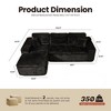 XIZZI No Assembly Sectional Sofa Set w/ Chaise - Plush/Corduroy Fabric, High-Resilience Foam, Beige/Black/Gray - Ships Compressed & Ready to Use - 3 of 4