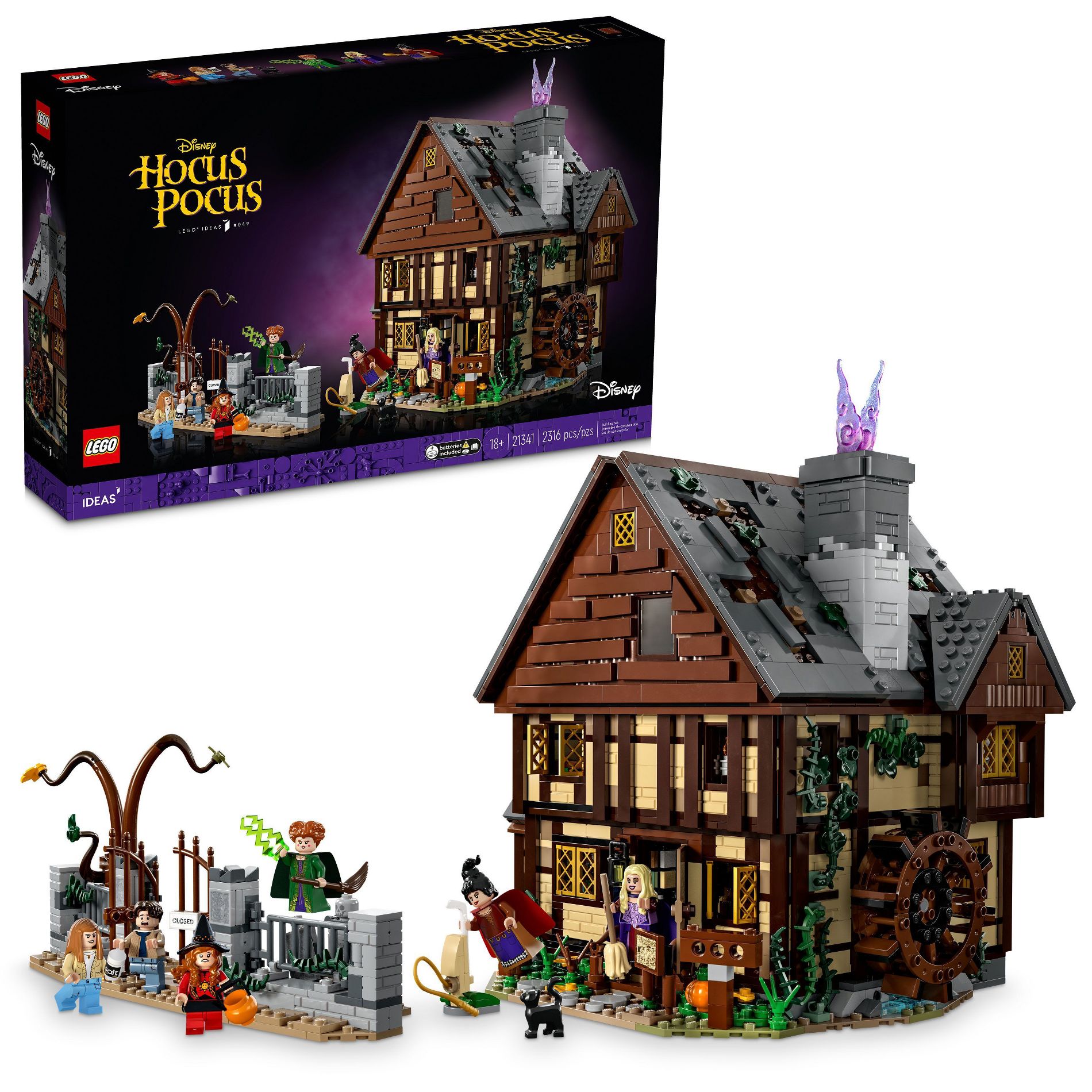 LEGO Ideas Disney Hocus Pocus: The Sanderson Sisters' Cottage Halloween Building Set 21341