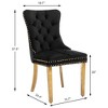 QingMoon Velvet Dining Chairs Set of 2, Button Tufted Kitchen Chairs with Stainless Steel Plating Legs, Modern Accent Chairs for Living Room - 4 of 4