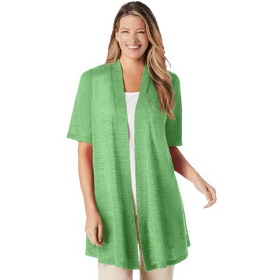 Woman Within Plus Size Lightweight Open Front Cardigan
