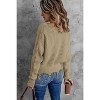 Clearlove Womens Pullover Sweaters Frayed Crop Sweater Knit Fringe Hem V Neck Long Sleeve Casual Loose Pullovers - 2 of 4