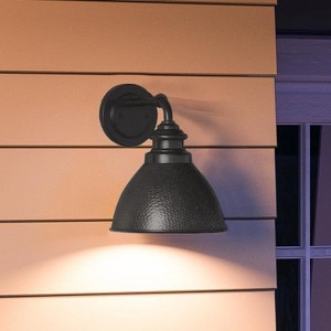 Urban Ambiance Luxury Hammered Outdoor Wall Light,  9-3/4" x 8",  Midnight Black Finish, UHP1174 - 1 of 4