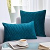 REGALWOVEN Striped Velvet Decorative Throw Pillow Covers for Farmhouse Living Room 18 x 18 Inch 2 Pcs - 2 of 4