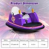 Costway 12V Vehicle 360° Spin Race Toy Kids Ride On Bumper Car w/ Remote Control Purple/Blue/Red/Pink - 3 of 4
