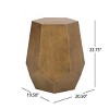 Pedestal Side Table Small Living Room Metal Side Tables,Bed Side Table Hammered Hexagon Accent Table,Silver Drum Side Table-Cuddlewood - 4 of 4
