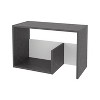 Side Table in melamine with open storage, Onix and White - 4 of 4
