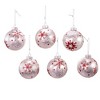 Kurt Adler 80MM Silver with Red Snowflake Glass Ball Ornaments, 6-Piece Set - 4 of 4
