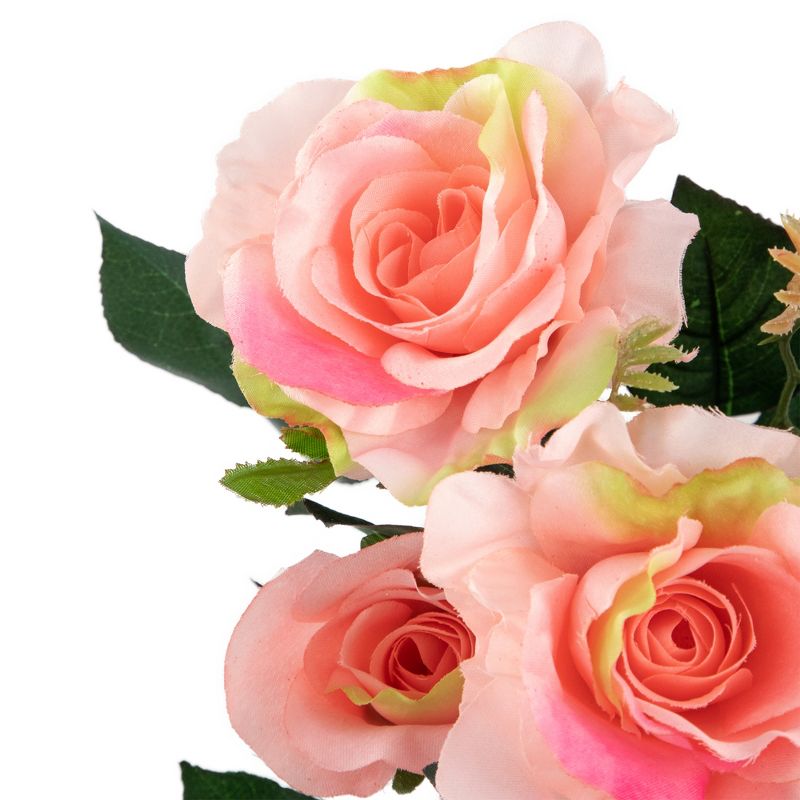 Allstate Floral 18" Pink Rose Artificial Silk Floral Bouquet, 4 of 5