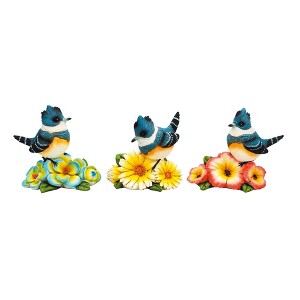 Transpac Resin Woodpecker On Flower Set of 3 Spring Home Decorations - 1 of 1
