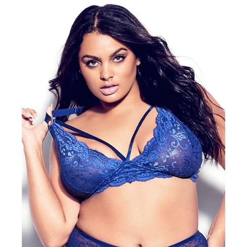 FOX & ROYAL | Women's Plus Size Sophie Strappy Bralette -blue - 18W