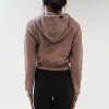 Women’s Hoodie Light Chocolate Cropped Zip-Up - 3 of 3