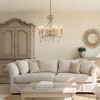 ALOADECOR Antique Gold Classic Candlestick Chandelier Mid-century French Style Pendant Light with Crystal Teardrop Beads - 2 of 4