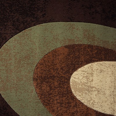 Tribeca Brown and Green Abstract 8' x 10' Synthetic Area Rug