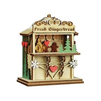 Old World Christmas Ginger Cottages Wooden Ornament, Ginger Market