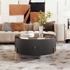 NicBex 32" Round Storage Coffee Table, Modern Accent Center Table with 2 Large Hidden Drawers for Small Living Room - 4 of 4