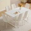 NicBex 5 PCS/7 PCS Cream-Style White MDF Dining Table Set with 4/6 Vertical Stripes Design Backrest Chairs for Kitchen/Apartment,White - 2 of 4