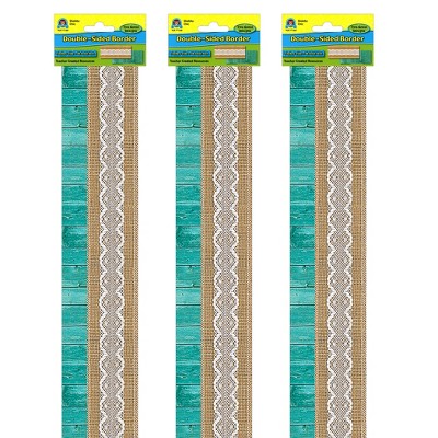 Teacher Created Resources® Shabby Chic Double-Sided Border, 36 Feet Per Pack, 3 Packs