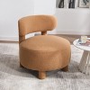 Modern Armless Accent Chair for Bedroom, Teddy Fabric Slipper Chair with Curved Backrest and Padded Seat, Upholstered Side Chair-The Pop Home - 2 of 4