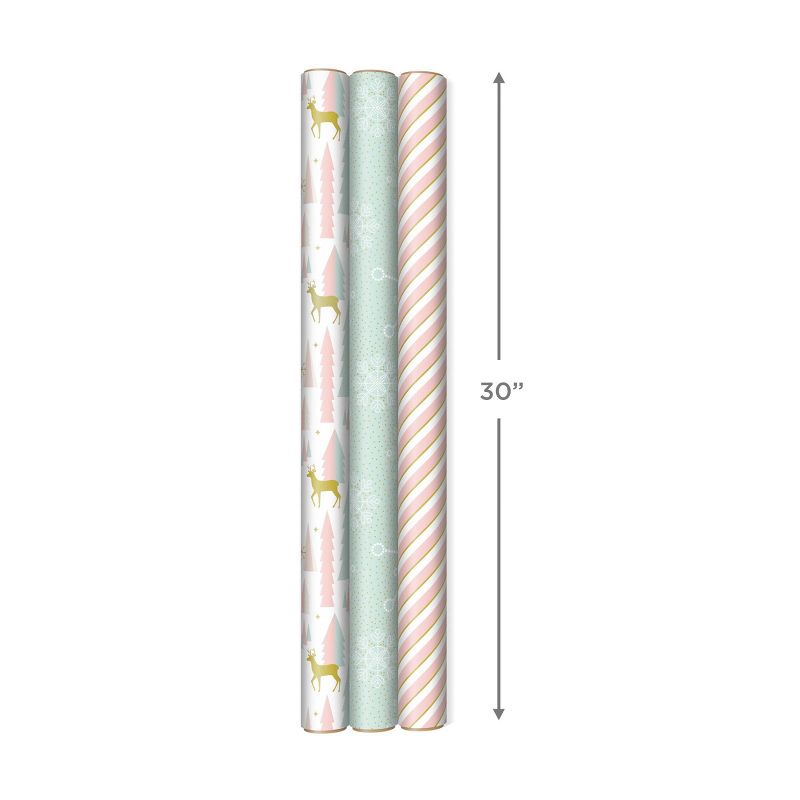 Hallmark Pink Christmas Wrapping Paper, 3 of 8