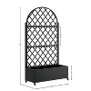 Vynxaria round Metal Planter Box with Trellis Raised Garden Bed  with 4 wheelsTrellis Privacy Screen for Climbing Plants,Vegetables,Vines - 3 of 4