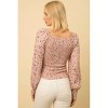 Women's Smocked Balloon Sleeve Blouse - mystree - 3 of 3