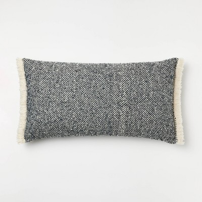 Herringbone Pattern Outdoor Lumbar Pillow - Bed Bath & Beyond - 28426900