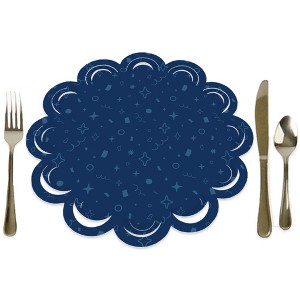 Big Dot of Happiness Navy Confetti Stars - Simple Party Round Table Decorations - Paper Chargers - Place Setting For 12 - 1 of 4