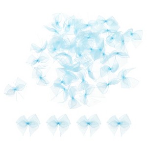 Unique Bargains Fabric Craft Gift Packaging Accessories Satin Mini Ribbon Bows 50 Pcs - 1 of 4