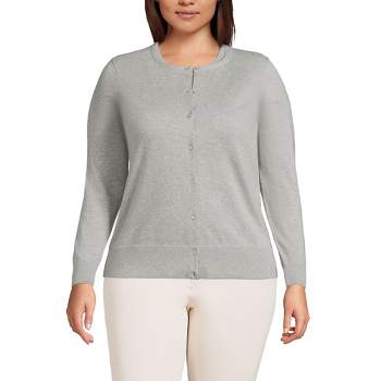 Lands' End Women's Fine Gauge Cotton Cardigan Sweater