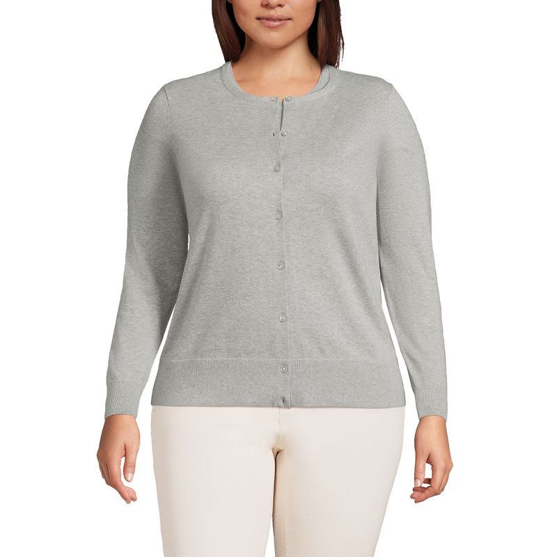 Lands' End Women's Fine Gauge Cotton Cardigan Sweater, 1 of 6