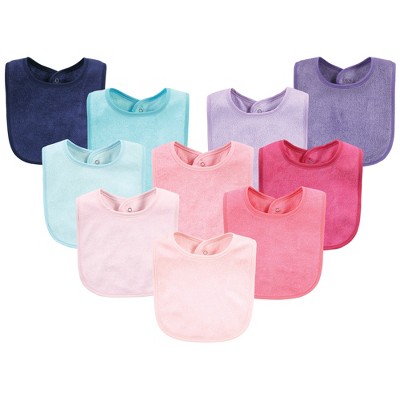 Image of Hudson Baby Infant Girls Rayon from Bamboo Bib with Waterproof Lining 10pk, Pink Mint, One Size