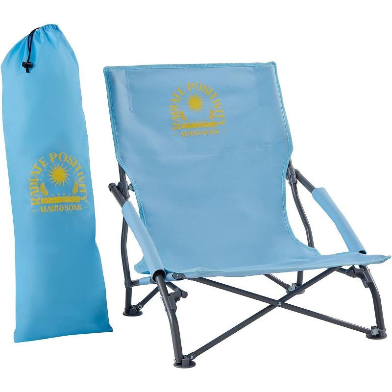 Maui and Sons Comfort Sling Back Bag Beach Camping Picnic Chair Lite Blue, 4 of 8