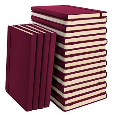 Simply Genius 20 Pack A5 Lined Hardcover Notebooks, 192 pages, 5.7" x 8.4", Journal for Work, Travel, Business, School & More, Wine